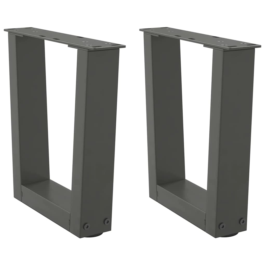 Salongbordben V-formet 2 stk antrasitt 30x(30-31,3) cm stål