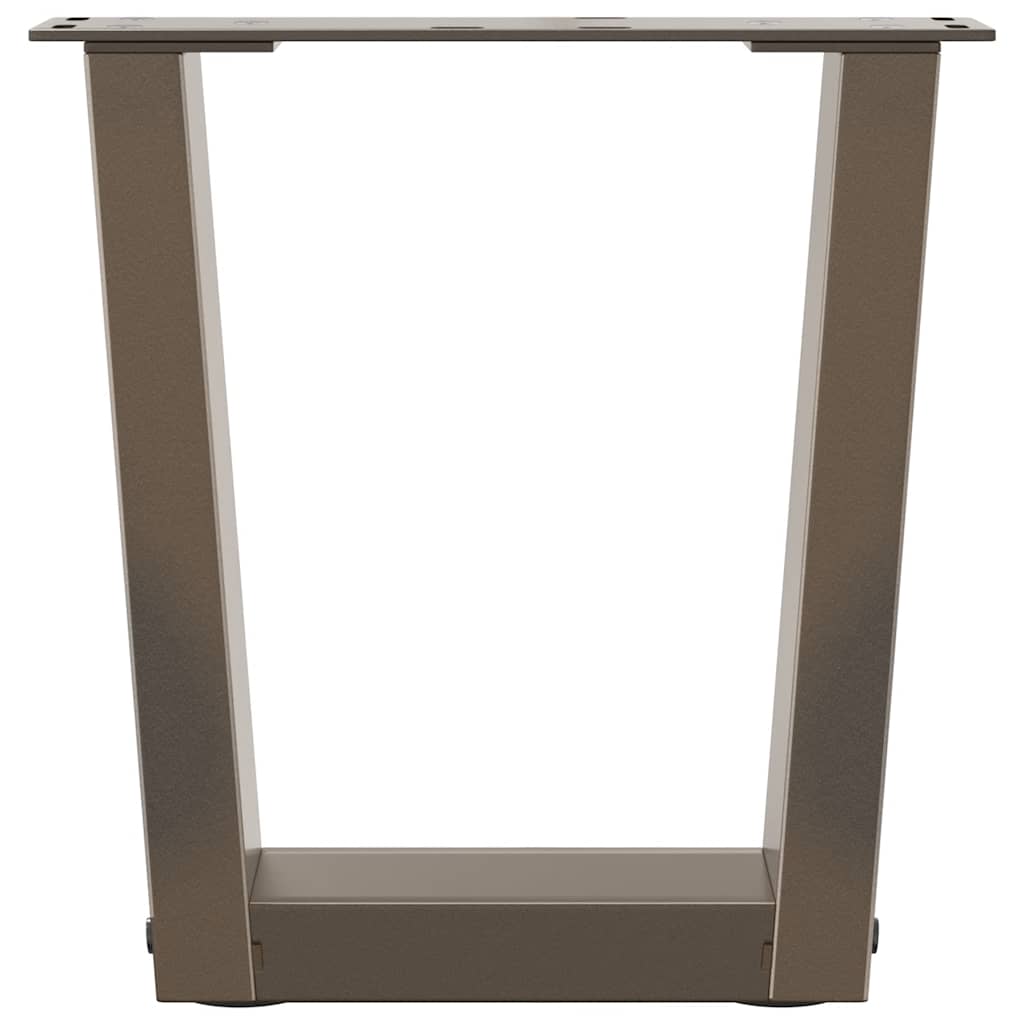 Salongbordben V-formet 2 stk naturstål 30x(30-31,3) cm stål
