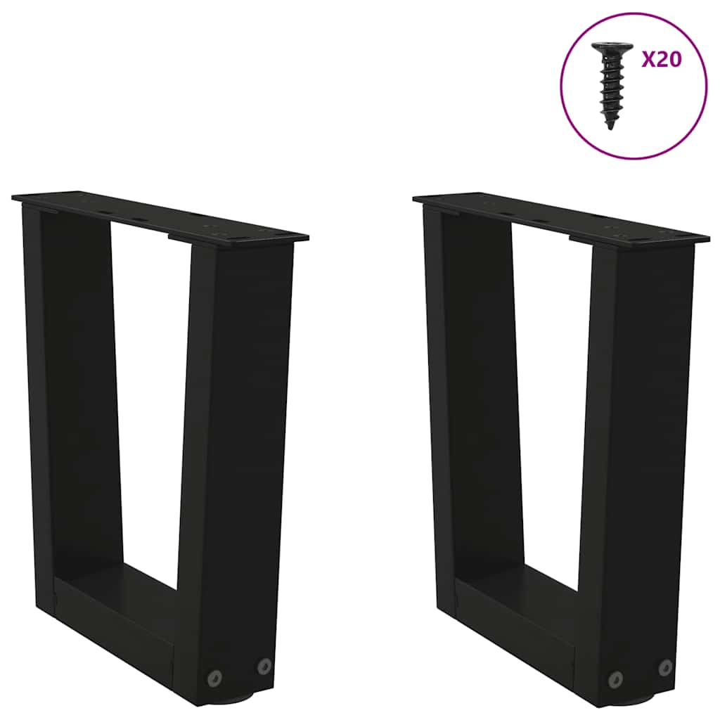 Salongbordben V-formet 2 stk svart 40x(30-31,3) cm stål