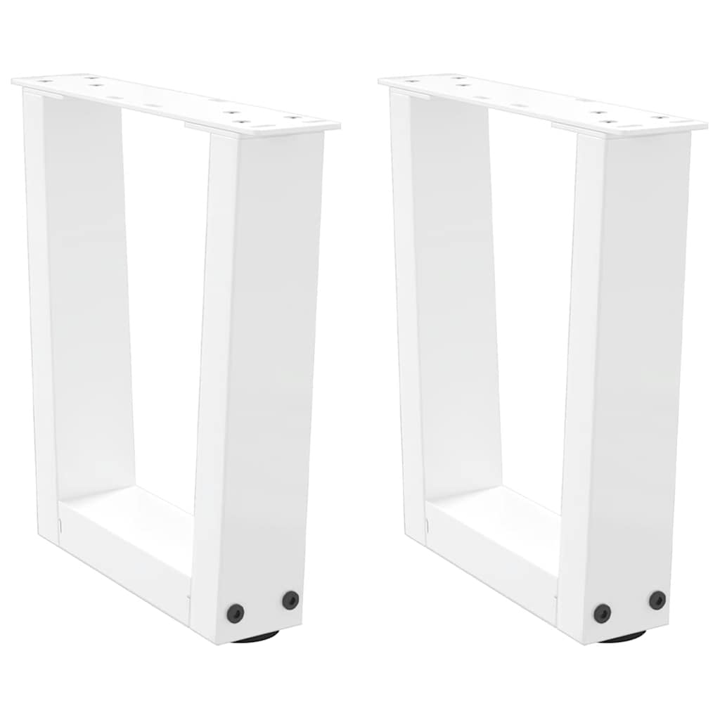 Salongbordben V-formet 2 stk hvit 40x(30-31,3) cm stål