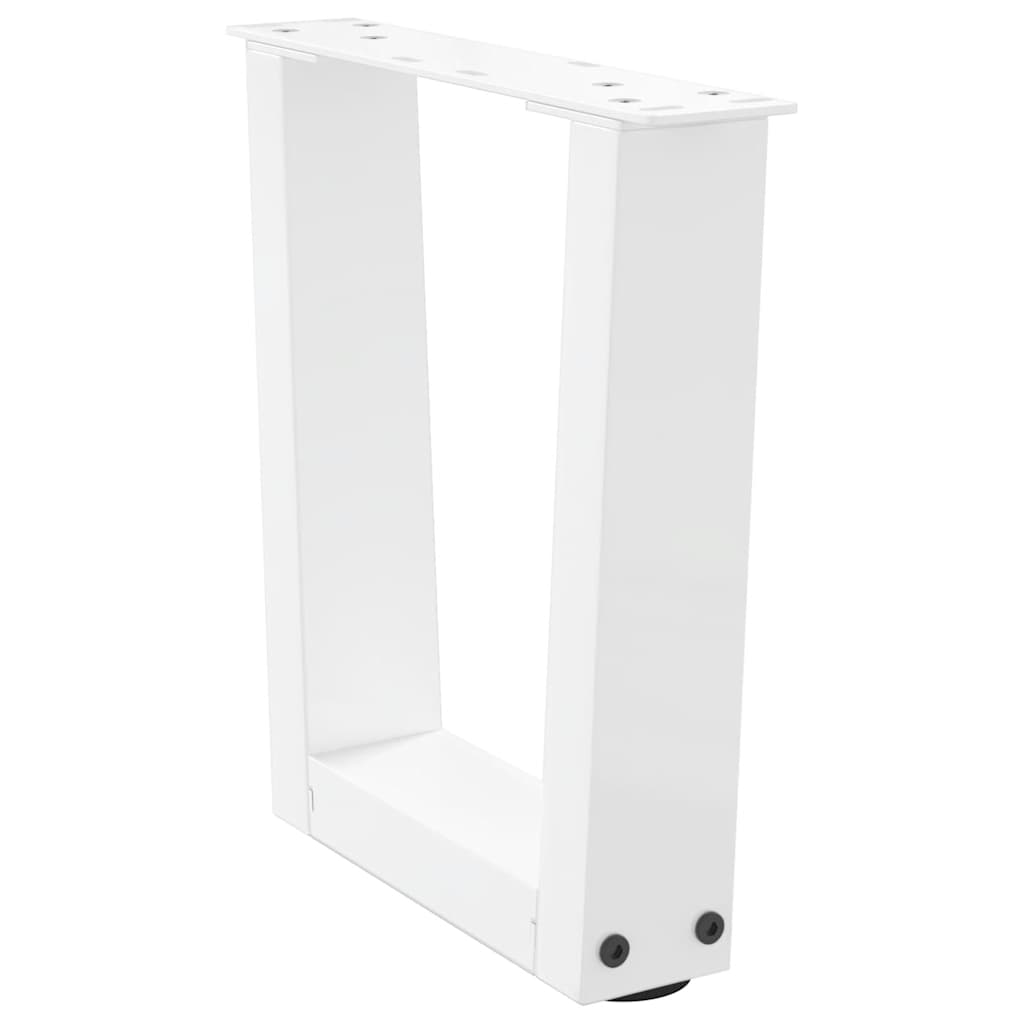 Salongbordben V-formet 2 stk hvit 40x(30-31,3) cm stål