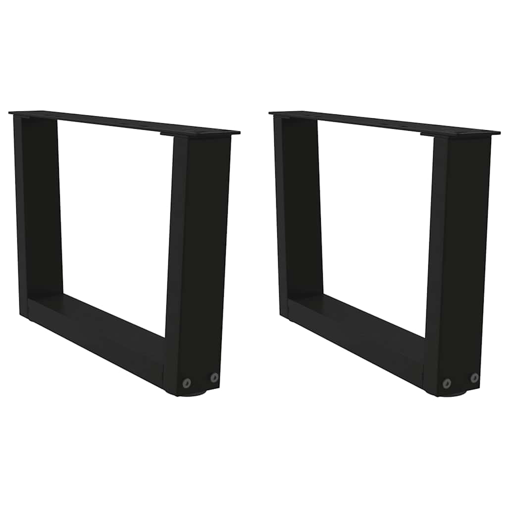 Salongbordben V-formet 2 stk svart 50x(30-31,3) cm stål