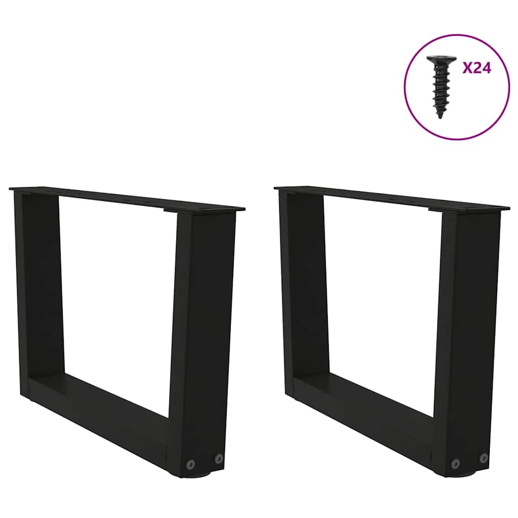 Salongbordben V-formet 2 stk svart 50x(30-31,3) cm stål