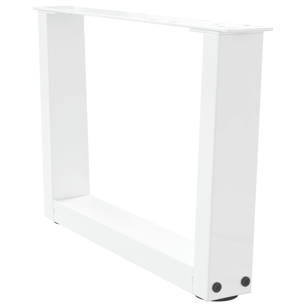 Salongbordben V-formet 2 stk hvit 50x(30-31,3) cm stål
