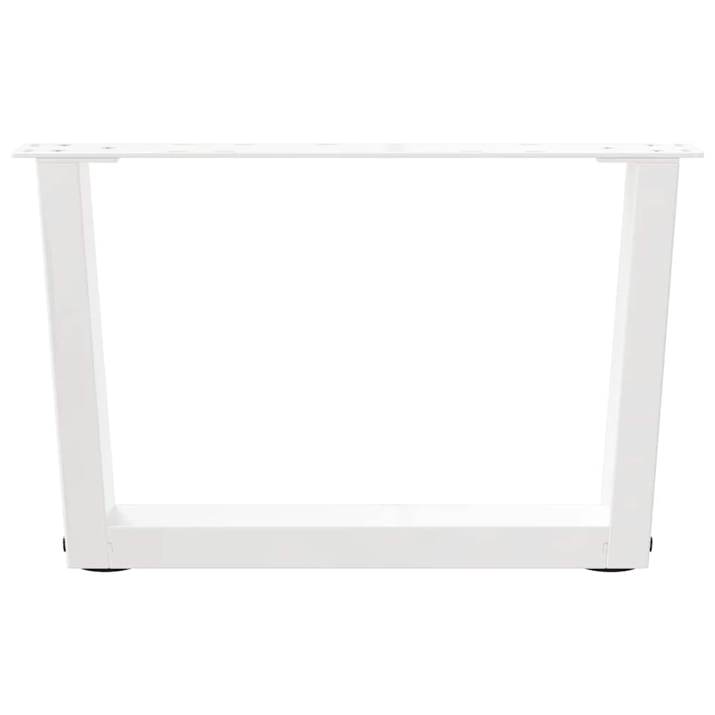 Salongbordben V-formet 2 stk hvit 50x(30-31,3) cm stål