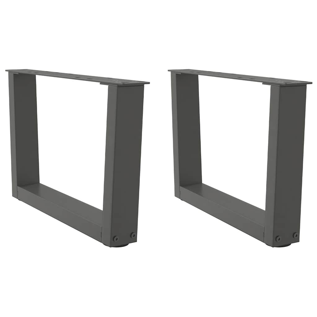 Salongbordben V-formet 2 stk antrasitt 50x(30-31,3) cm stål