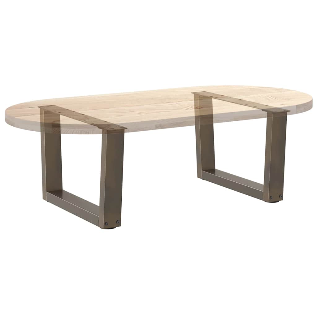 Salongbordben V-formet 2 stk naturstål 50x(30-31,3) cm stål