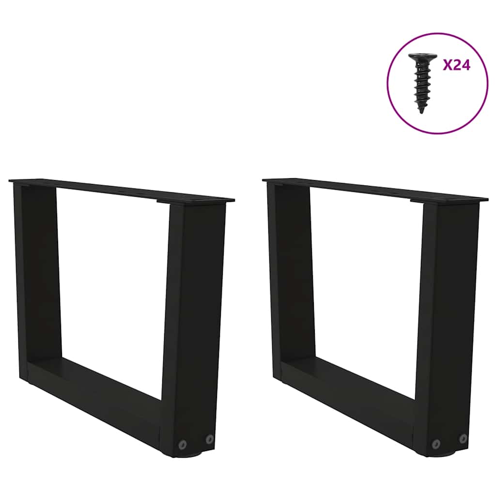 Salongbordben V-formet 2 stk svart 60 x (30-31,3) cm stål