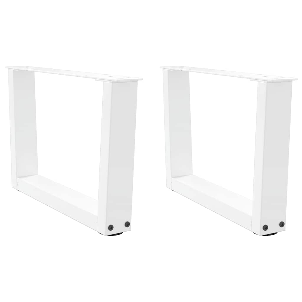Salongbordben V-formet 2 stk hvit 60 x (30-31,3) cm stål