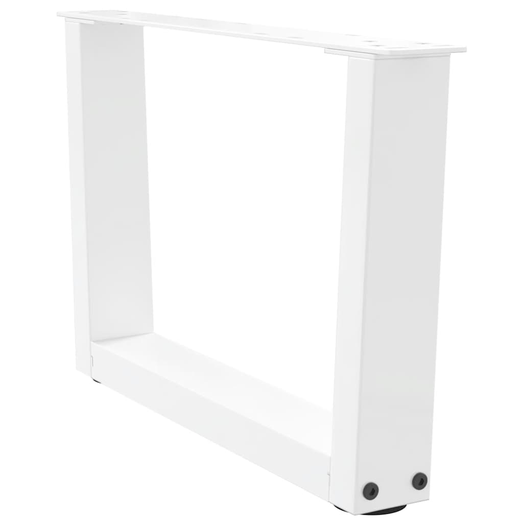 Salongbordben V-formet 2 stk hvit 60 x (30-31,3) cm stål