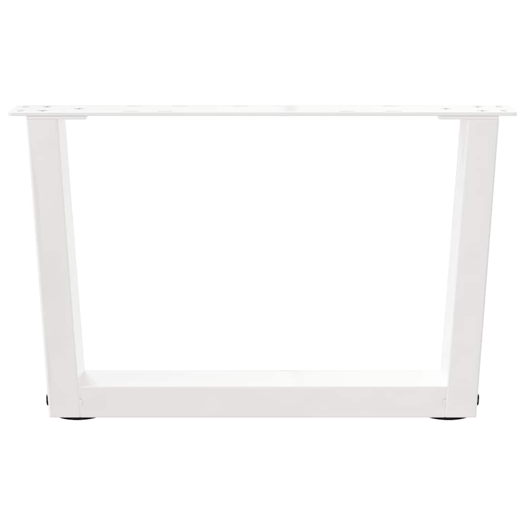 Salongbordben V-formet 2 stk hvit 60 x (30-31,3) cm stål