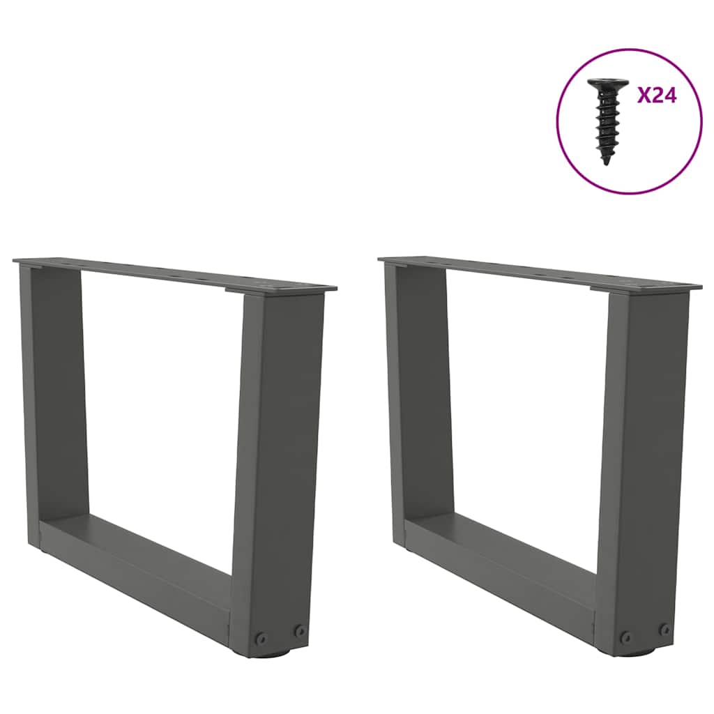 Salongbordben V-formet 2 stk antrasitt 60 x (30-31,3) cm stål