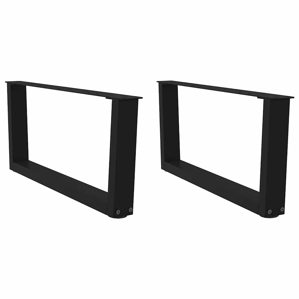Salongbordben V-formet 2 stk svart 70 x (30-31,3) cm stål