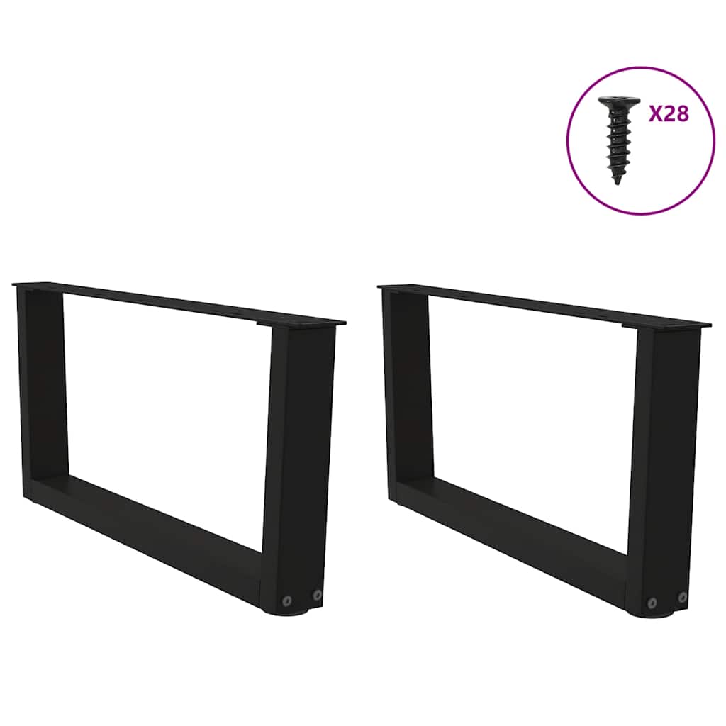 Salongbordben V-formet 2 stk svart 70 x (30-31,3) cm stål