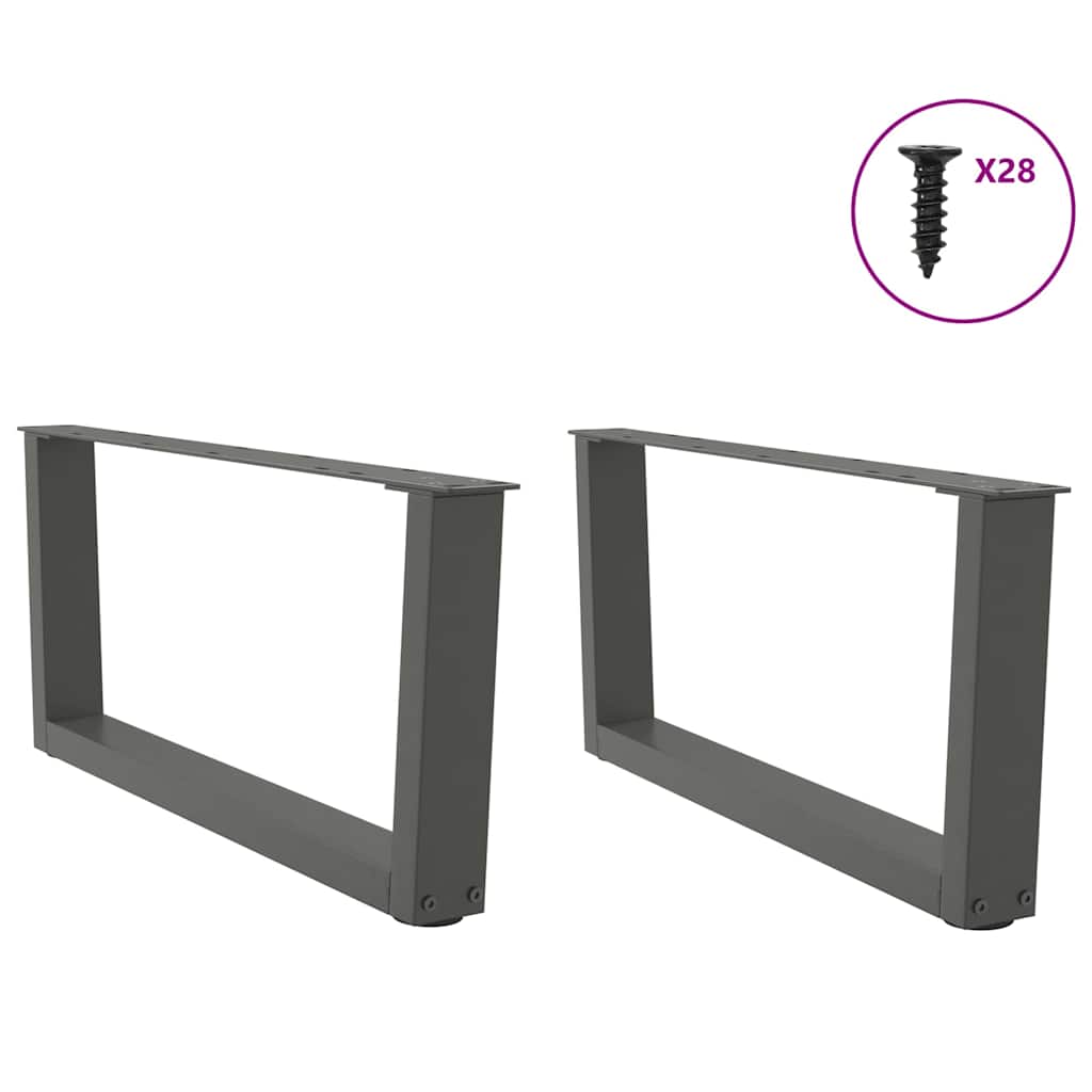 Salongbordben V-formet 2 stk antrasitt 70 x (30-31,3) cm stål
