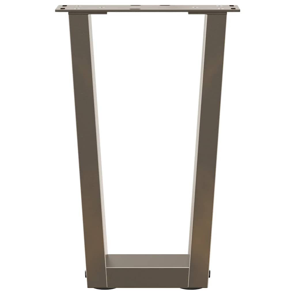 Salongbordben V-formet 2 stk naturstål 28 x (42-43,3) cm stål
