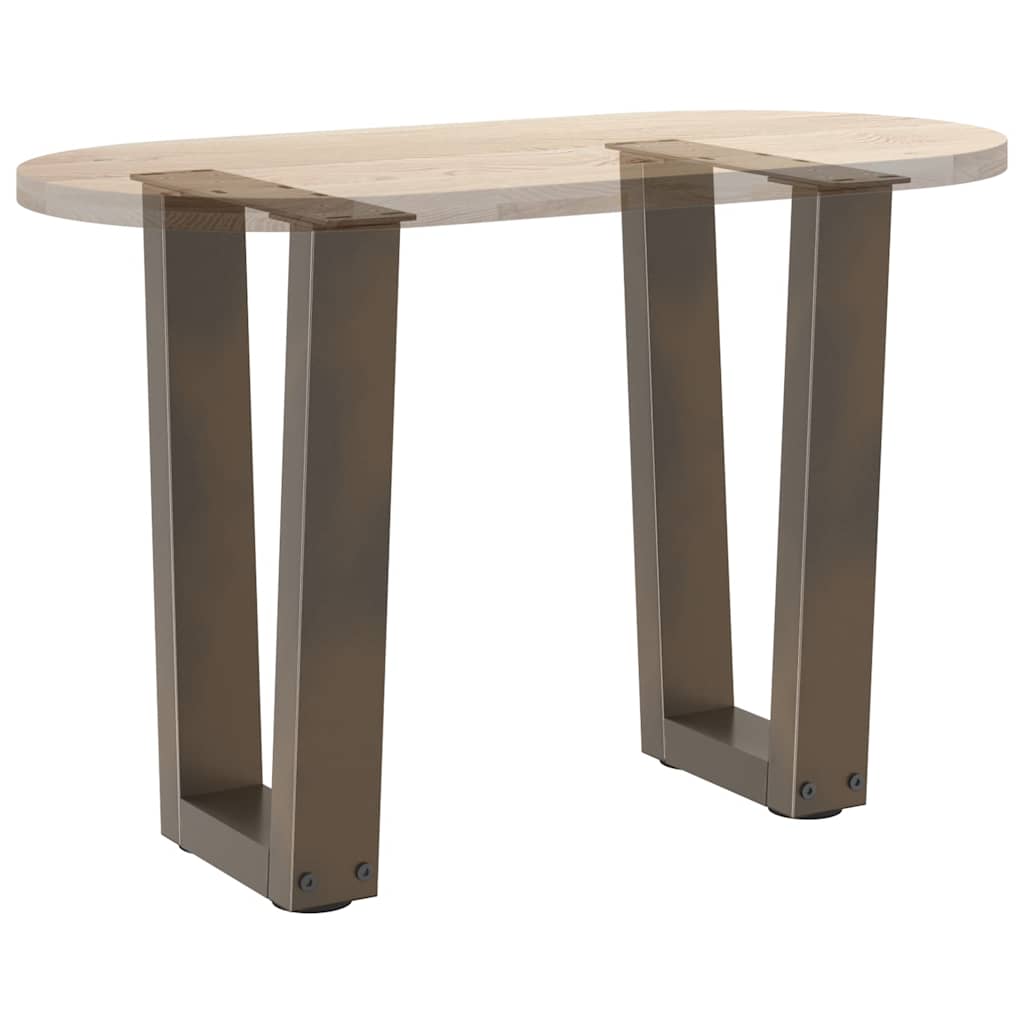 Salongbordben V-formet 2 stk naturstål 38 x (42-43,3) cm stål