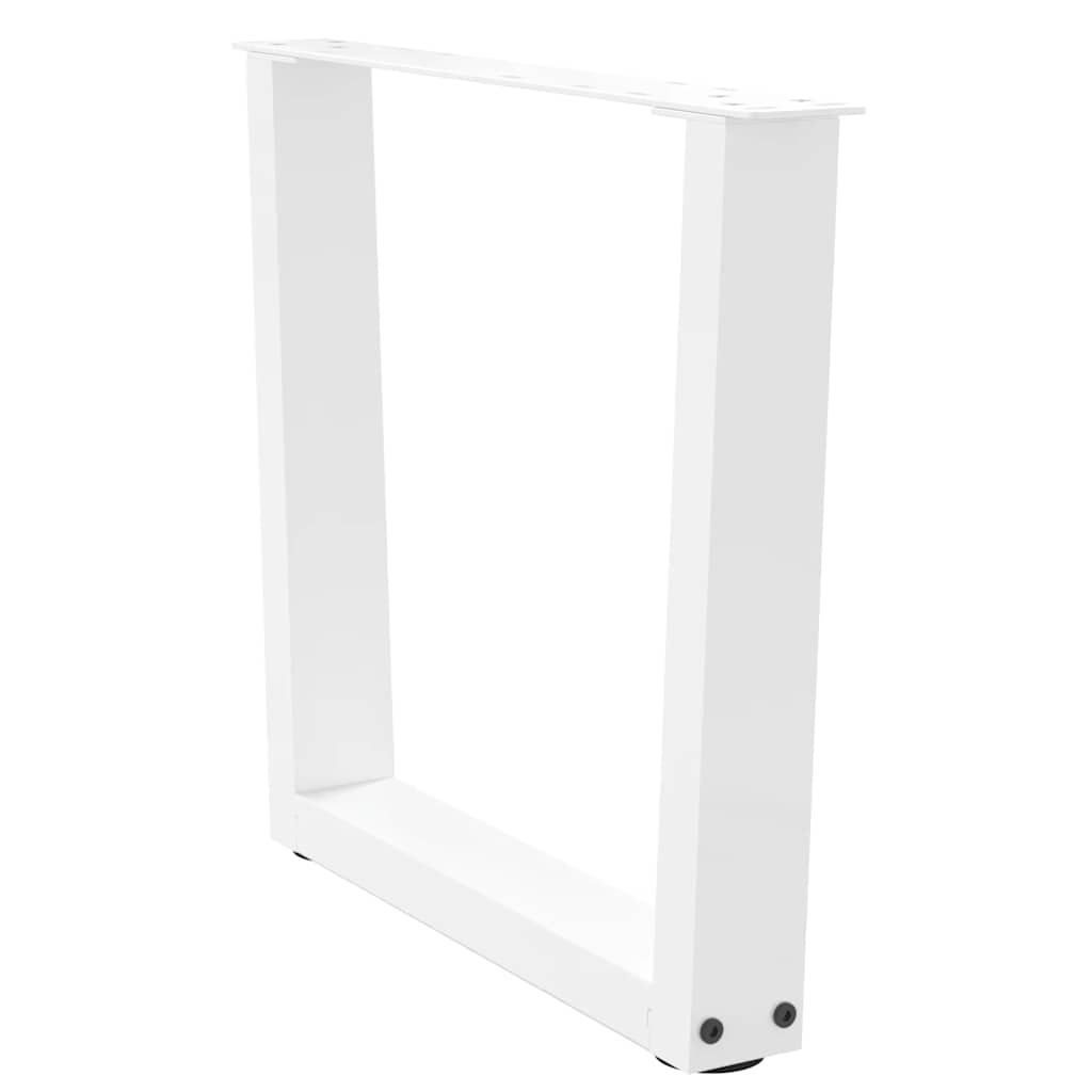 Salongbordben V-formet 2 stk hvit 50x(42-43,3) cm stål