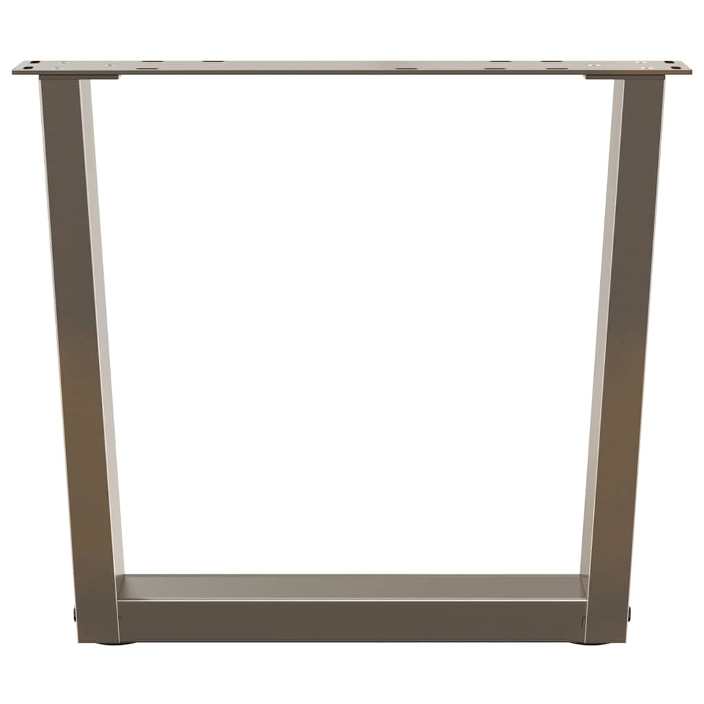 Salongbordben V-formet 2 stk naturstål 50x(42-43,3) cm stål