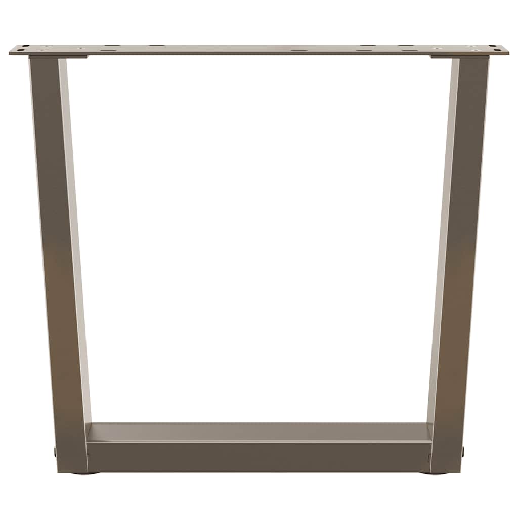 Salongbordben V-formet 2 stk naturstål 60 x (42-43,3) cm stål