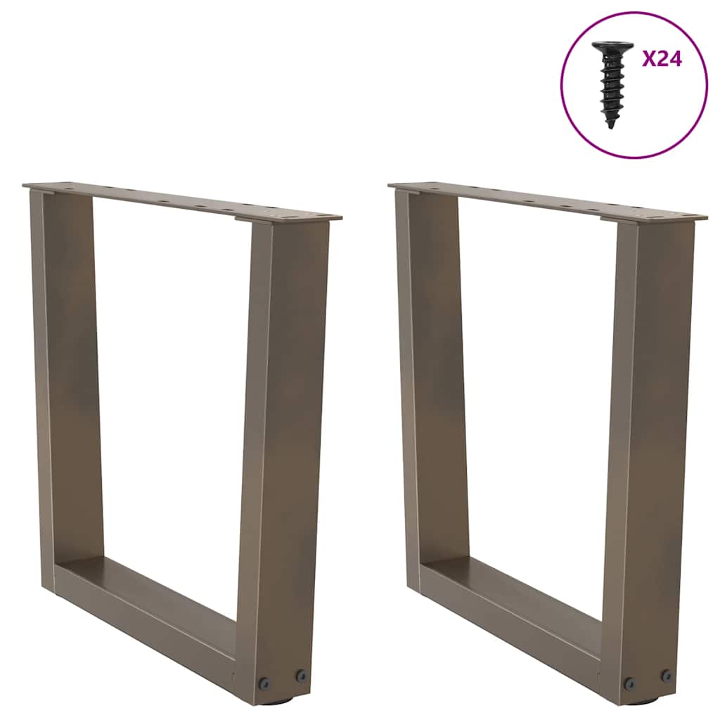 Salongbordben V-formet 2 stk naturstål 60 x (42-43,3) cm stål