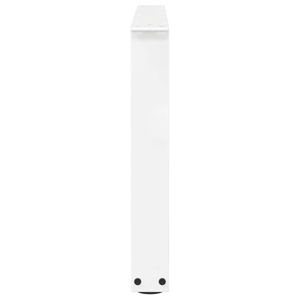 Salongbordben V-formet 2 stk hvit 70 x (42-43,3) cm stål