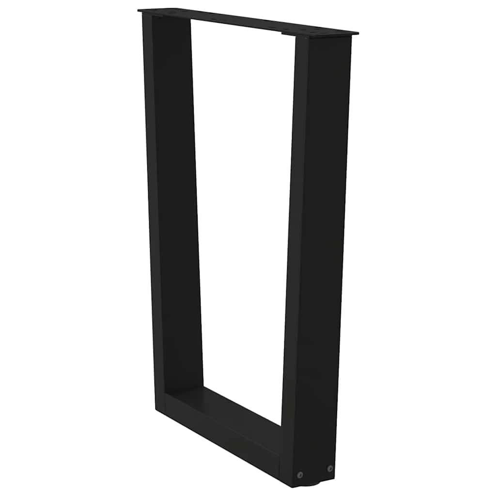 Spisebordben V-formet 2 stk svart 60 x (72-73,3) cm stål