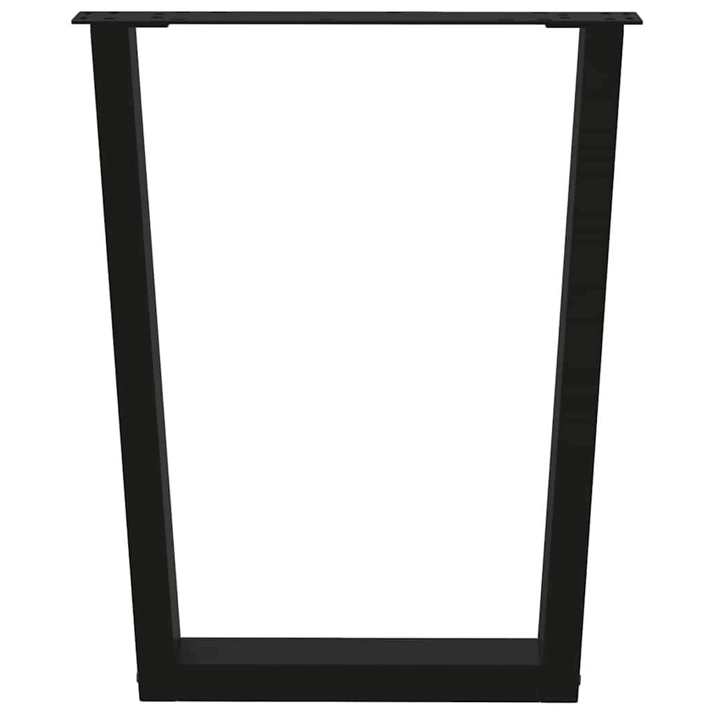 Spisebordben V-formet 2 stk svart 60 x (72-73,3) cm stål