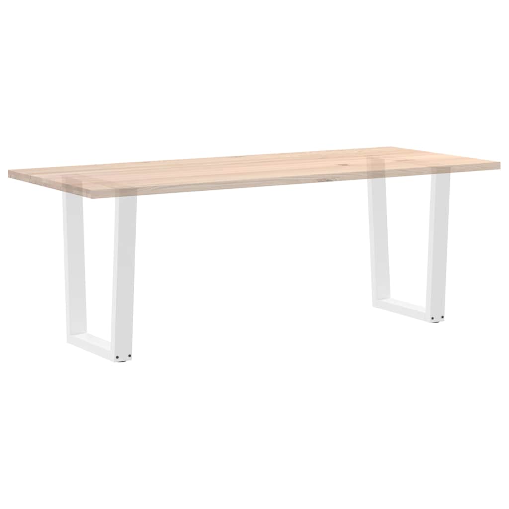 Spisebordben V-formet 2 stk hvit 60 x (72-73,3) cm stål vidaXL