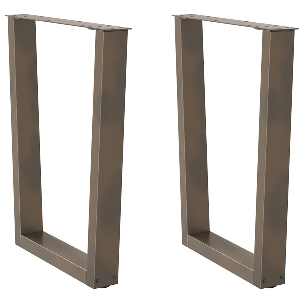 Spisebordben V-formet 2 stk naturstål 60 x (72-73,3) cm stål
