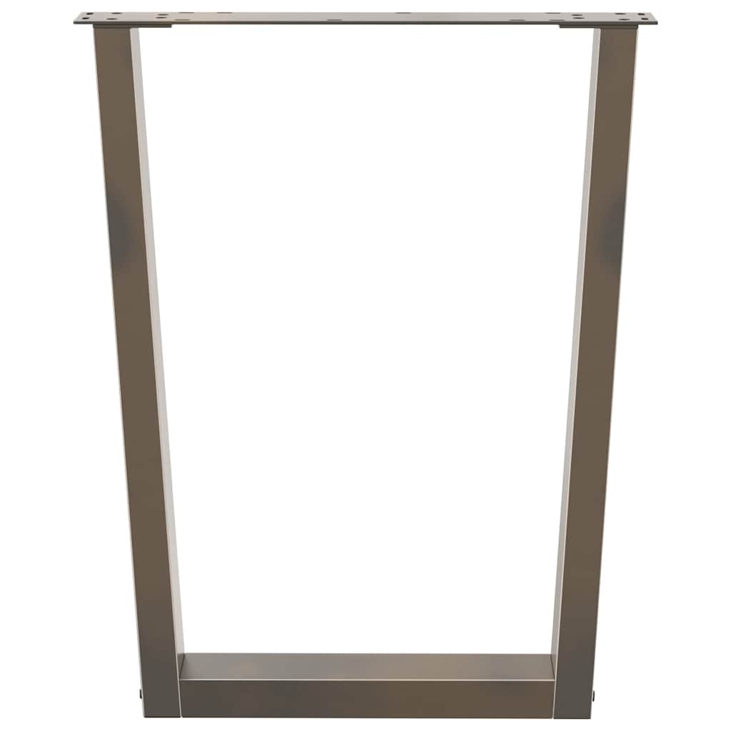 Spisebordben V-formet 2 stk naturstål 60 x (72-73,3) cm stål