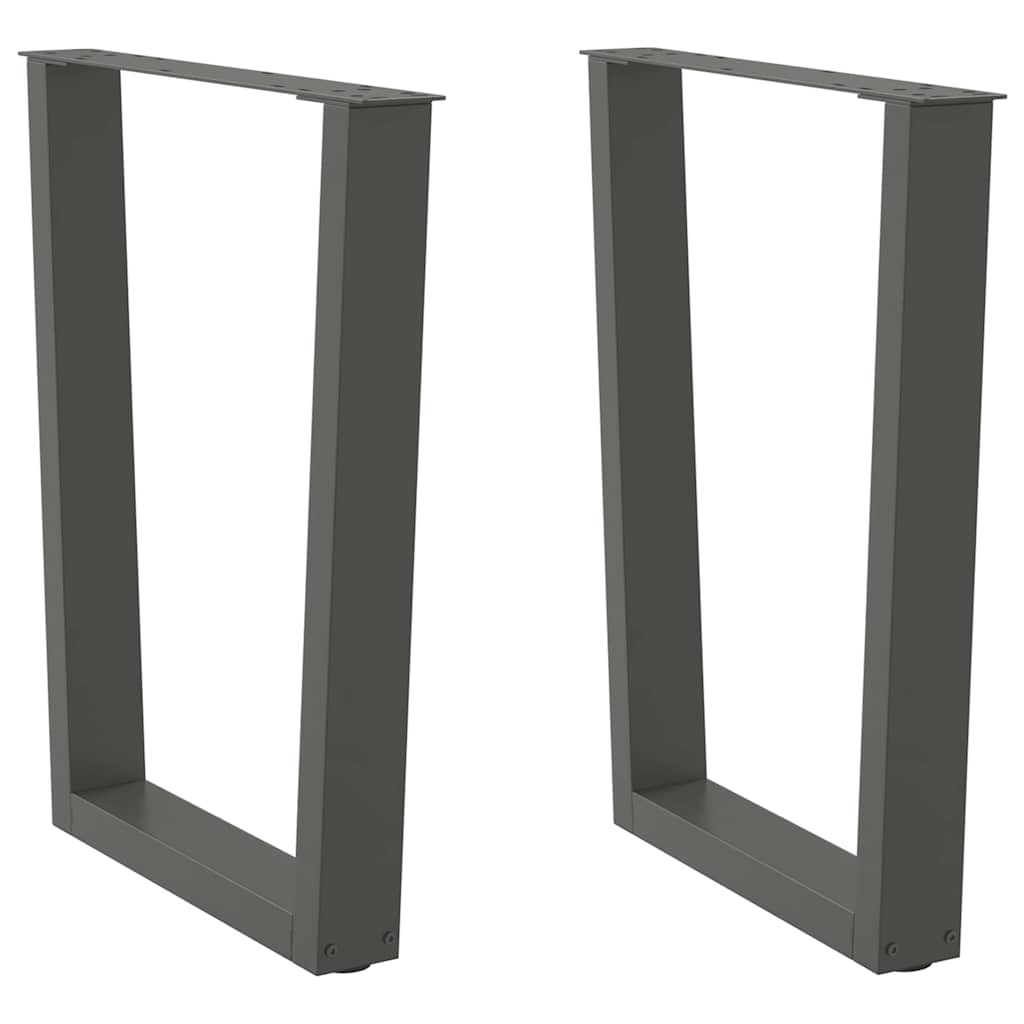 Spisebordben V-formet 2 stk antrasitt 70 x (72-73,3) cm stål