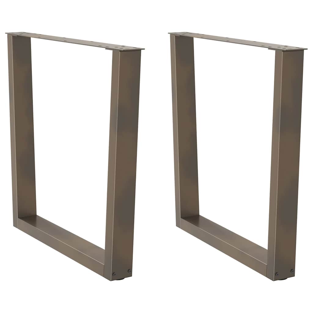 Spisebordben V-formet 2 stk naturstål 80 x (72-73,3) cm stål