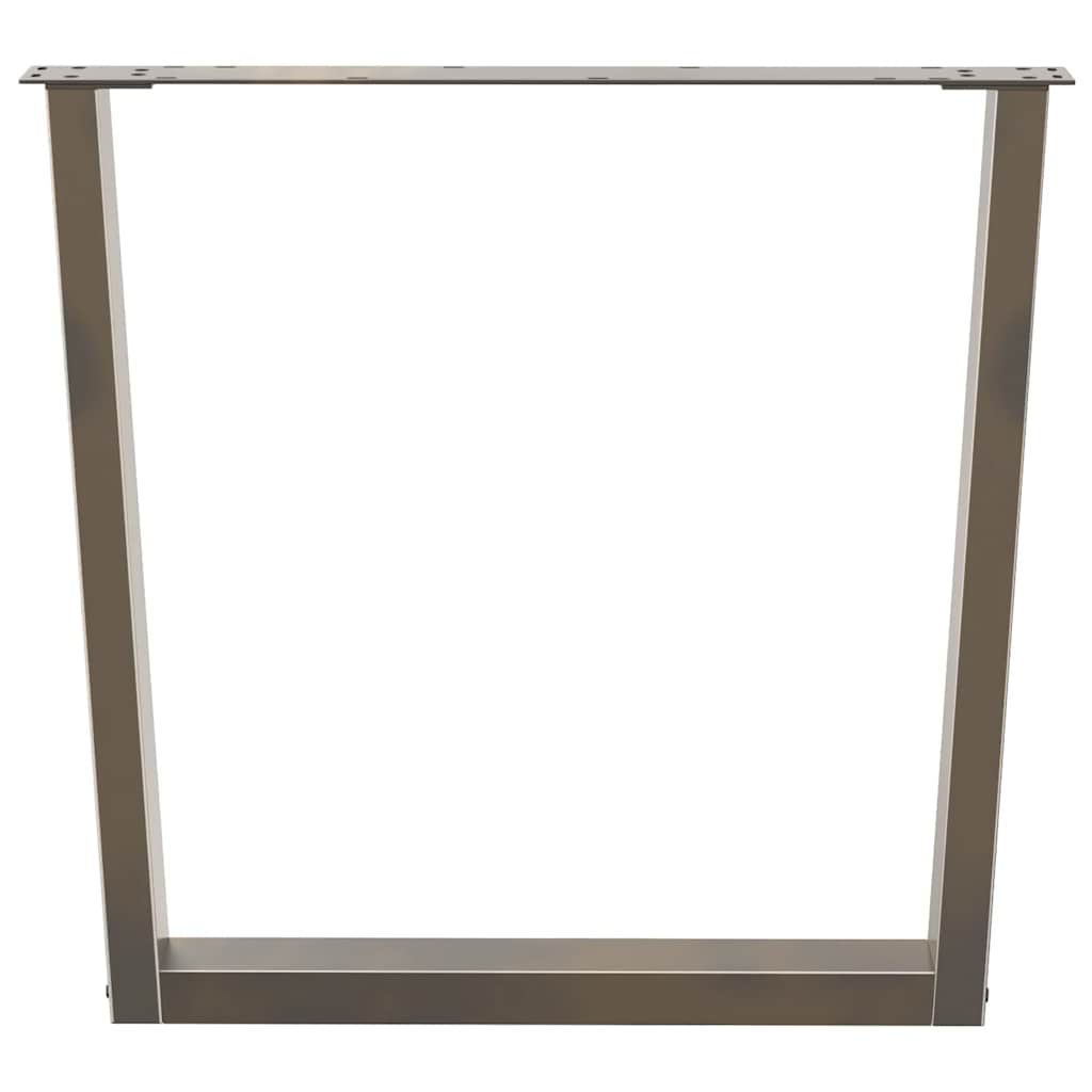 Spisebordben V-formet 2 stk naturstål 80 x (72-73,3) cm stål