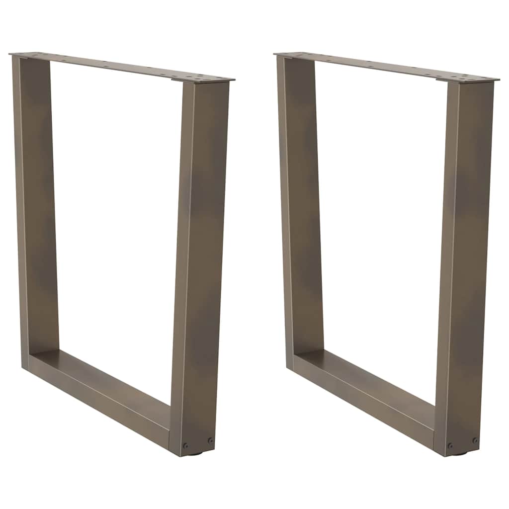 Spisebordben V-formet 2 stk naturstål 90 x (72-73,3) cm stål