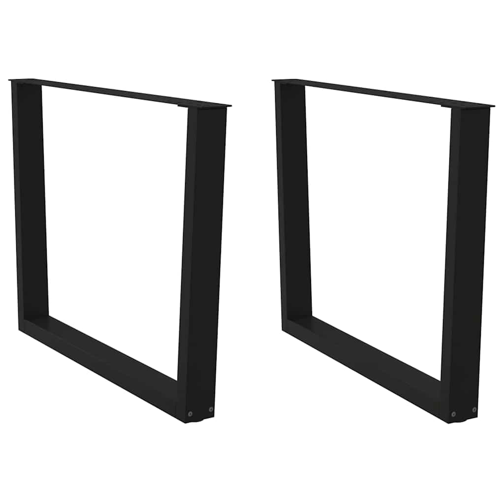 Spisebordben V-formet 2 stk svart 100x(72-73,3) cm stål