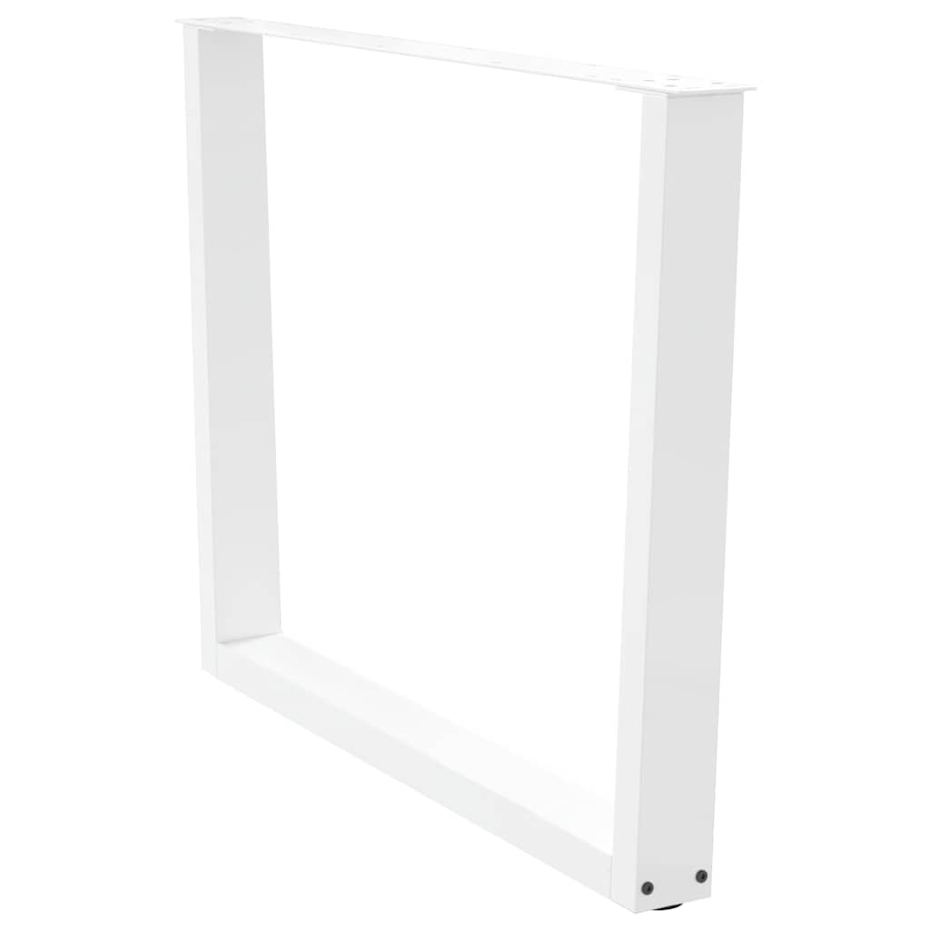 Spisebordben V-formet 2 stk hvit 100x(72-73,3) cm stål