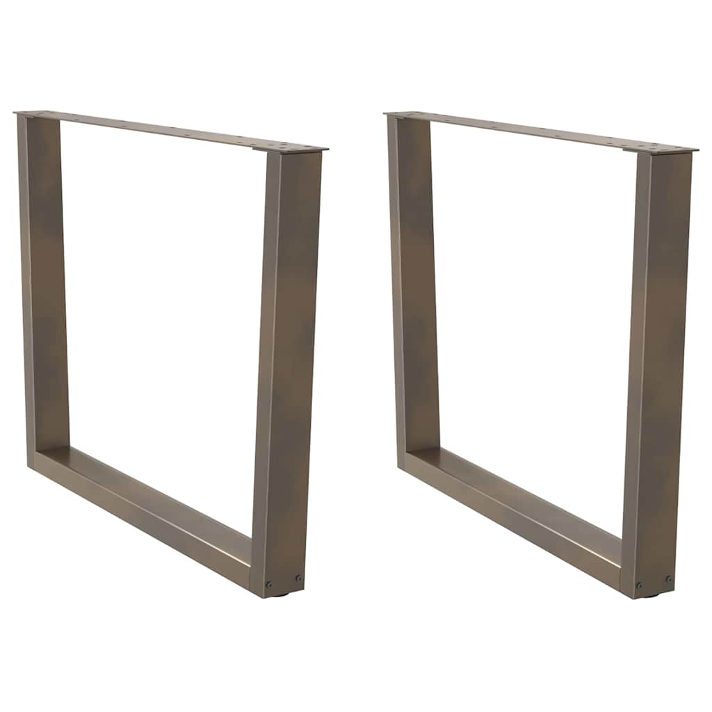 Spisebordben V-formet 2 stk naturstål 100x(72-73,3) cm stål