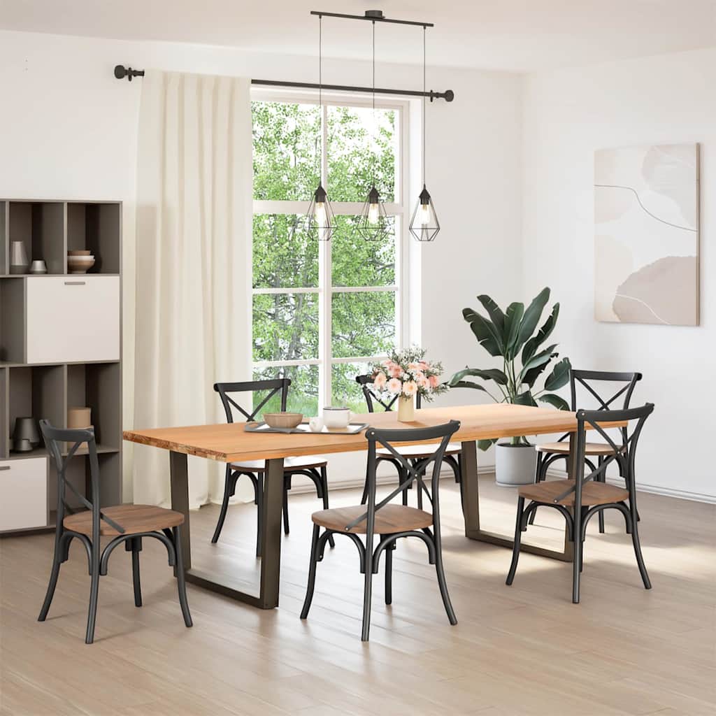 Spisebordben V-formet 2 stk naturstål 100x(72-73,3) cm stål