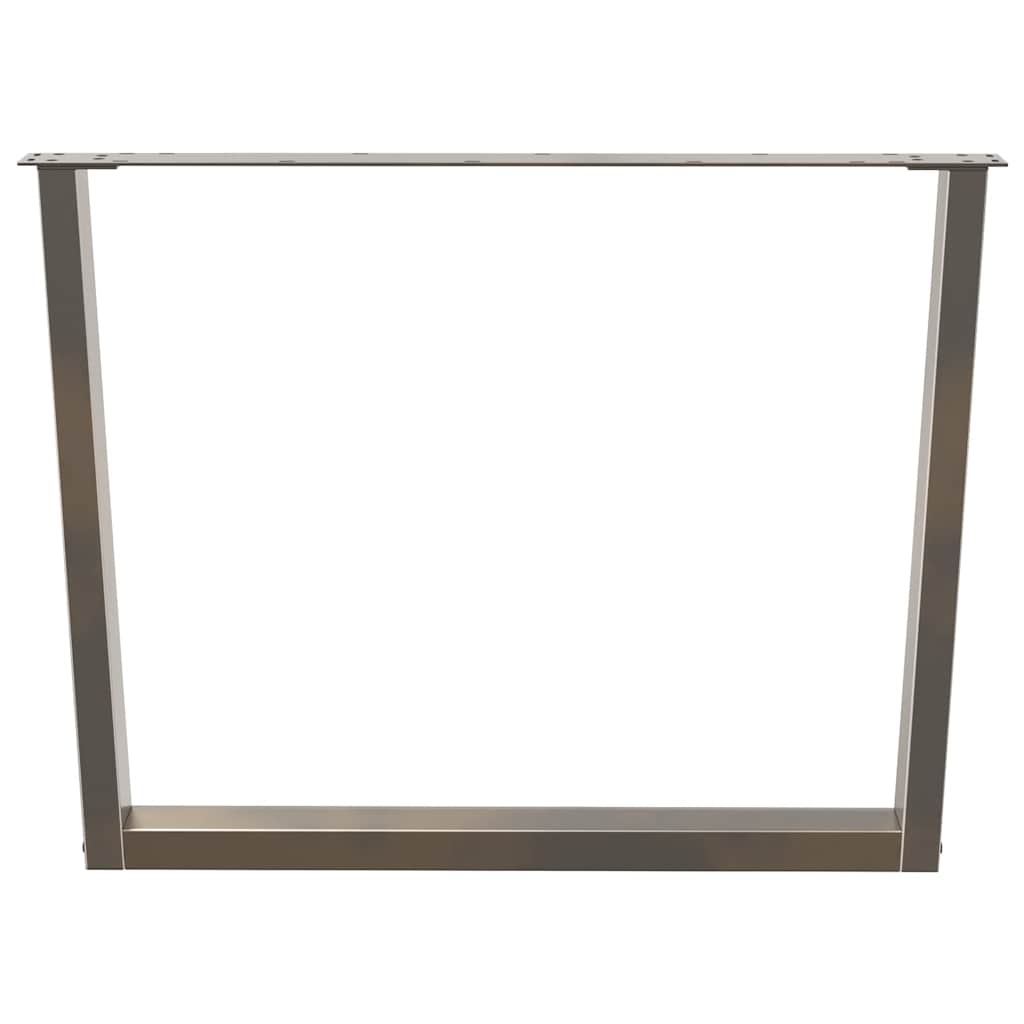 Spisebordben V-formet 2 stk naturstål 100x(72-73,3) cm stål