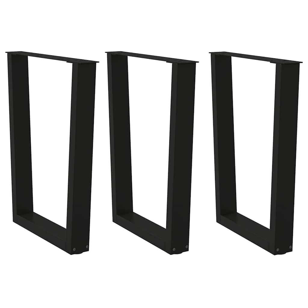 Spisebordben V-formet 3 stk svart 70 x (72-73,3) cm stål