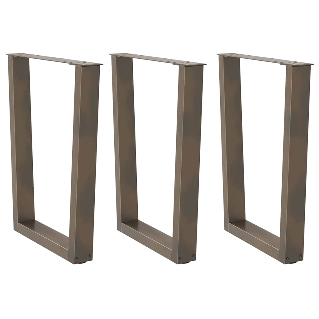 Spisebordben V-formet 3 stk naturstål 70 x (72-73,3) cm stål
