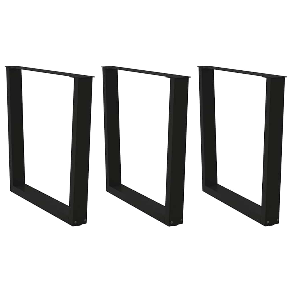 Spisebordben V-formet 3 stk svart 80 x (72-73,3) cm stål