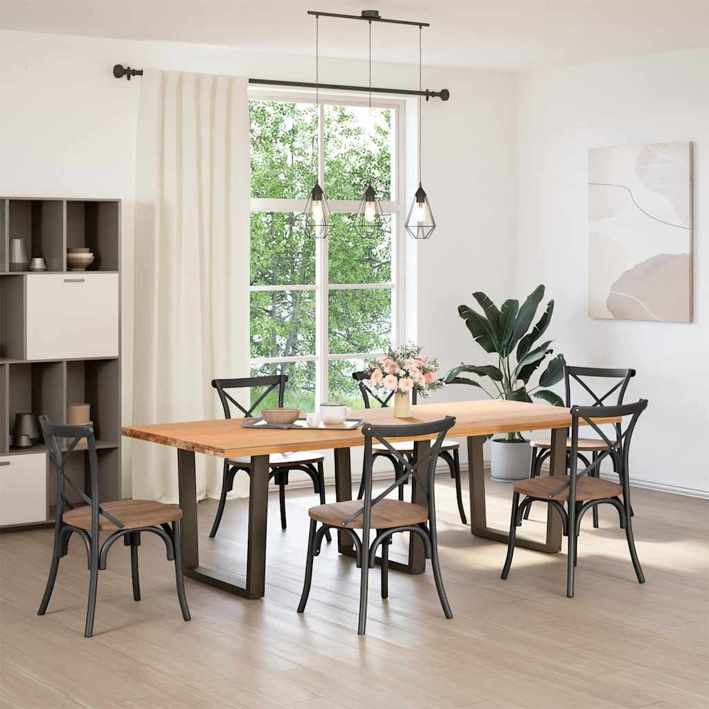 Spisebordben V-formet 3 stk naturstål 80 x (72-73,3) cm stål