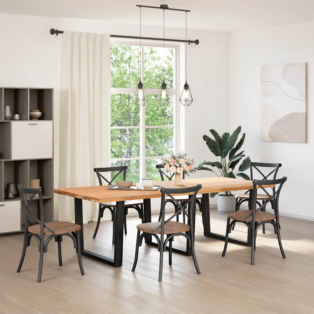 Spisebordben V-formet 3 stk svart 100x(72-73,3) cm stål