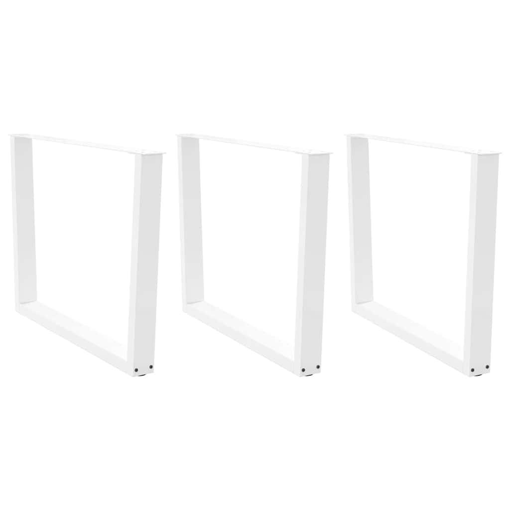 Spisebordben V-formet 3 stk hvit 100x(72-73,3) cm stål