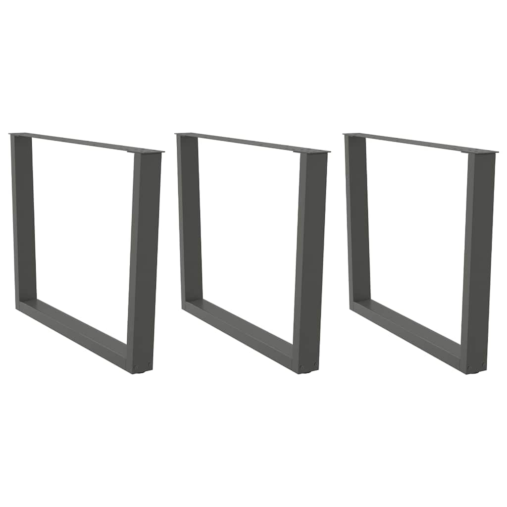Spisebordben V-formet 3 stk antrasitt 100x(72-73,3) cm stål