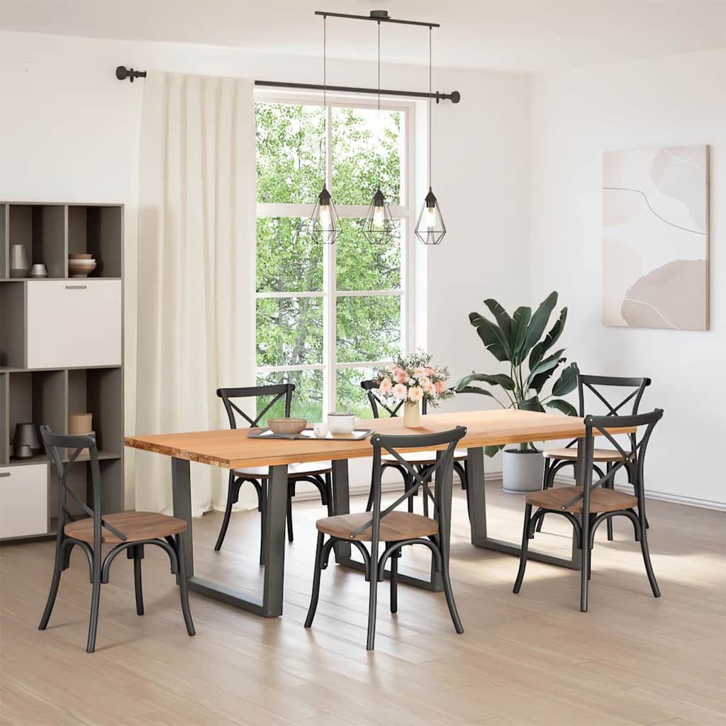 Spisebordben V-formet 3 stk antrasitt 100x(72-73,3) cm stål