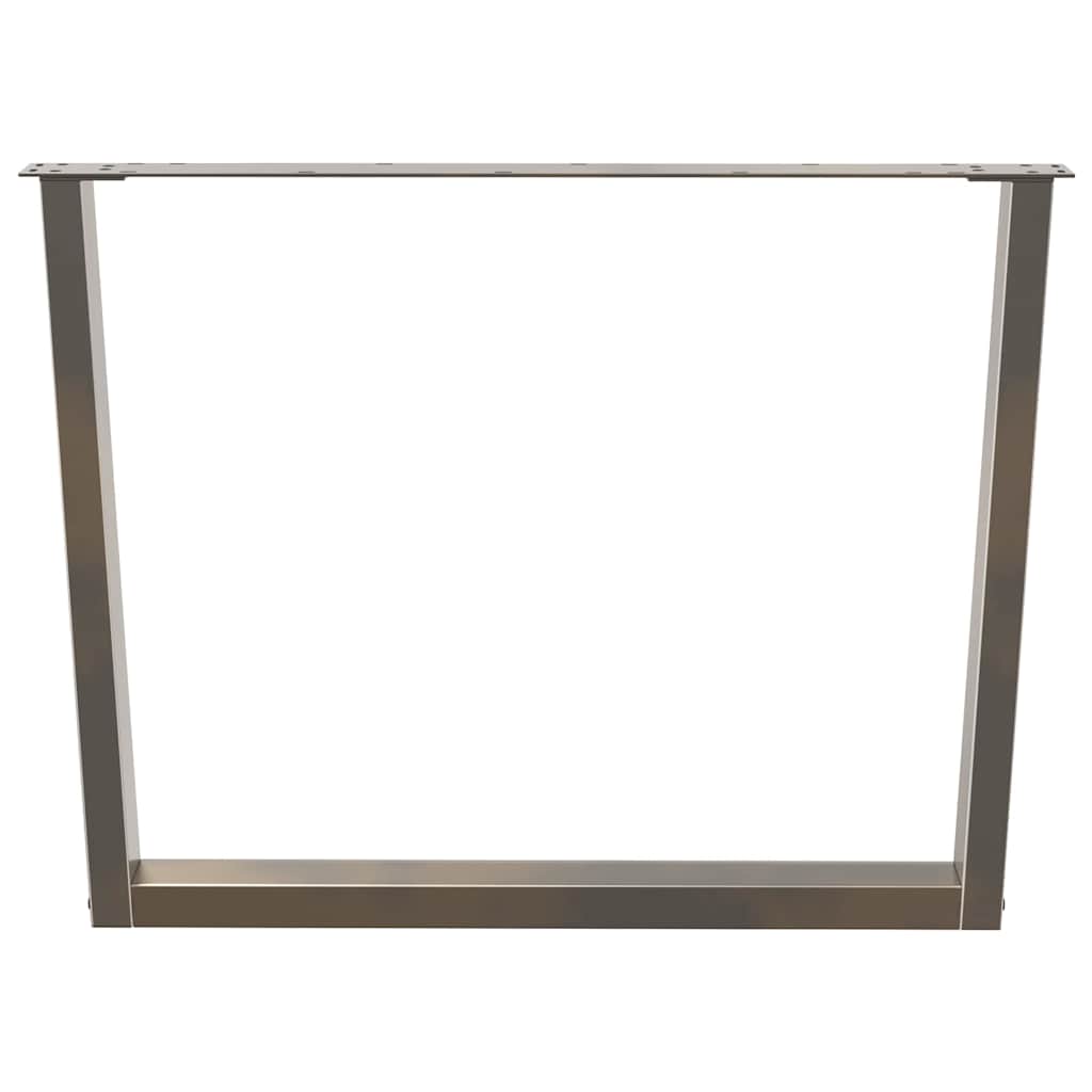 Spisebordben V-formet 3 stk naturstål 100x(72-73,3) cm stål
