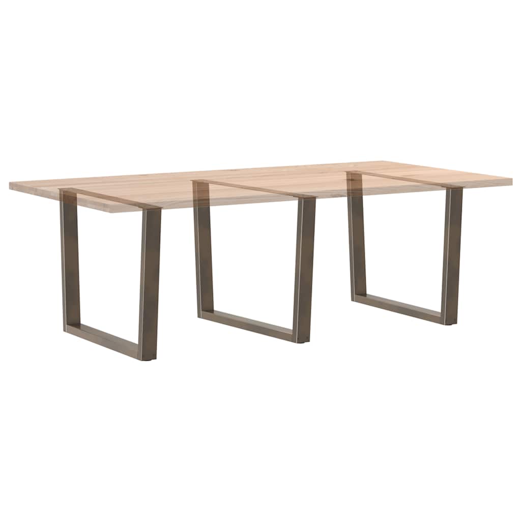 Spisebordben V-formet 3 stk naturstål 100x(72-73,3) cm stål